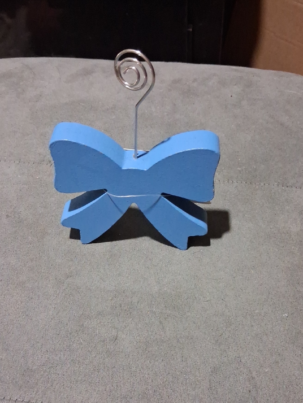 Blue Bow Photo & Note Clip Holder